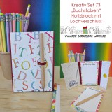 Kreativ Set 73 "Buchstaben" - Notizblock mit Lochv